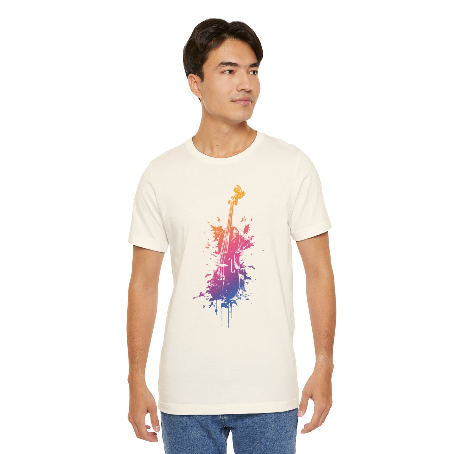Colorful Violin Splash T-Shirt — Watercolor Musician Tee for Violinists & Music Lovers