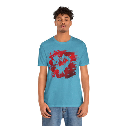 Broken Heart Brushstroke Tee — Distressed Red Heart Graphic Shirt
