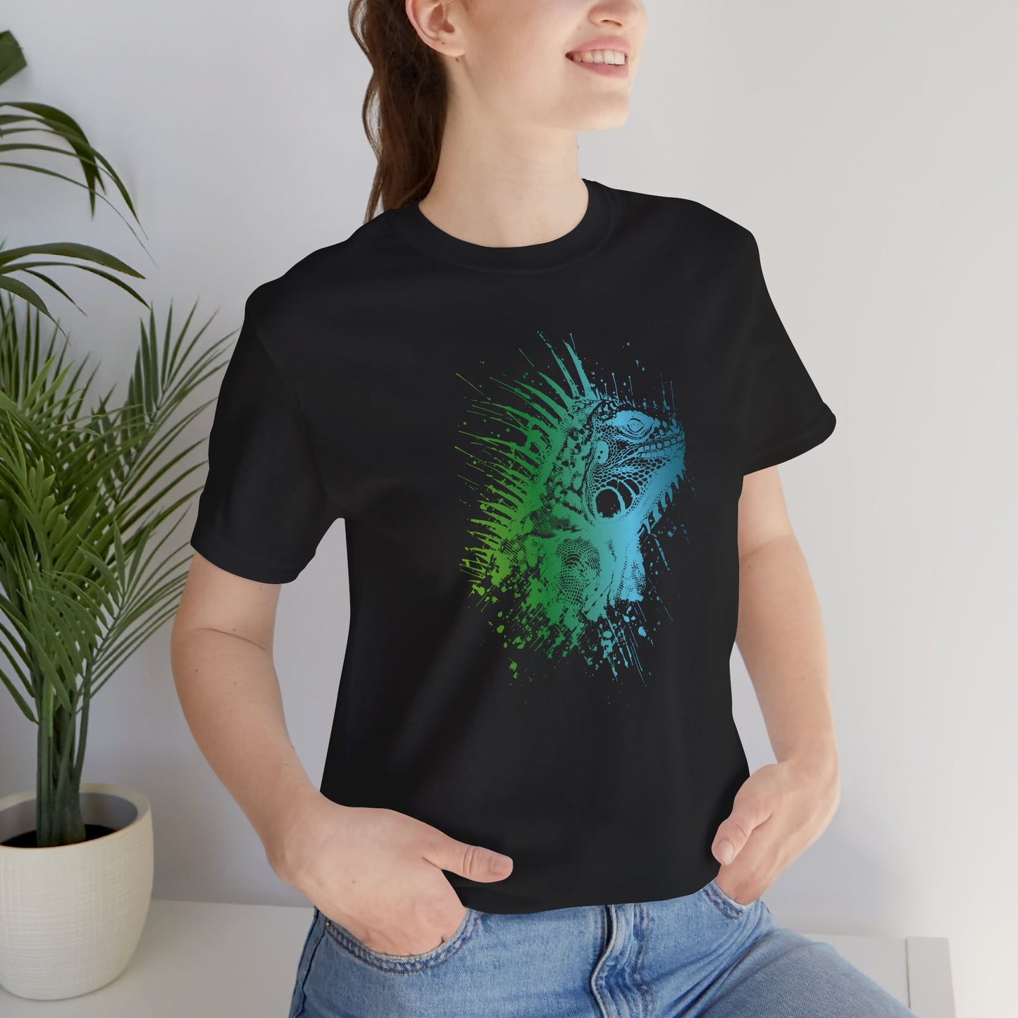 Iguana Splash T‑Shirt — Watercolor Reptile Graphic Tee