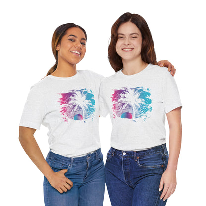 Retro Palm Sunset Tee — Vintage Beach Palm Tree T-Shirt