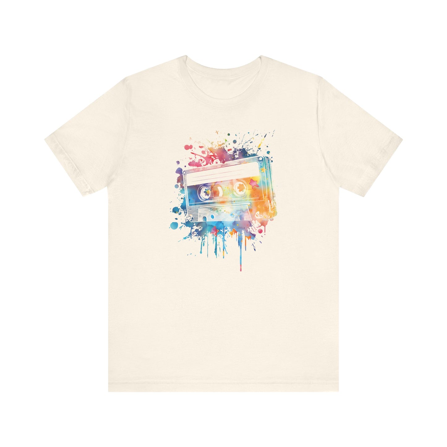 Retro Watercolor Cassette Tape T-Shirt — Vintage Music Tee