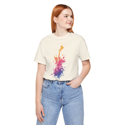 Colorful Violin Splash T-Shirt — Watercolor Musician Tee for Violinists & Music Lovers