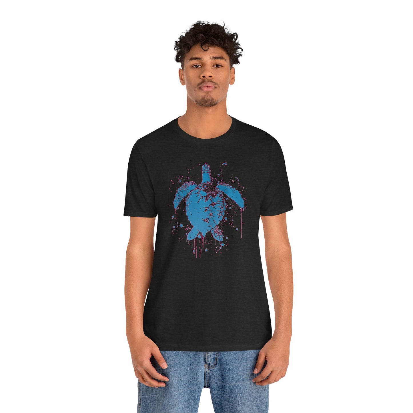 Blue Neon Sea Turtle T-Shirt — Ocean Beach Beachwear Tee