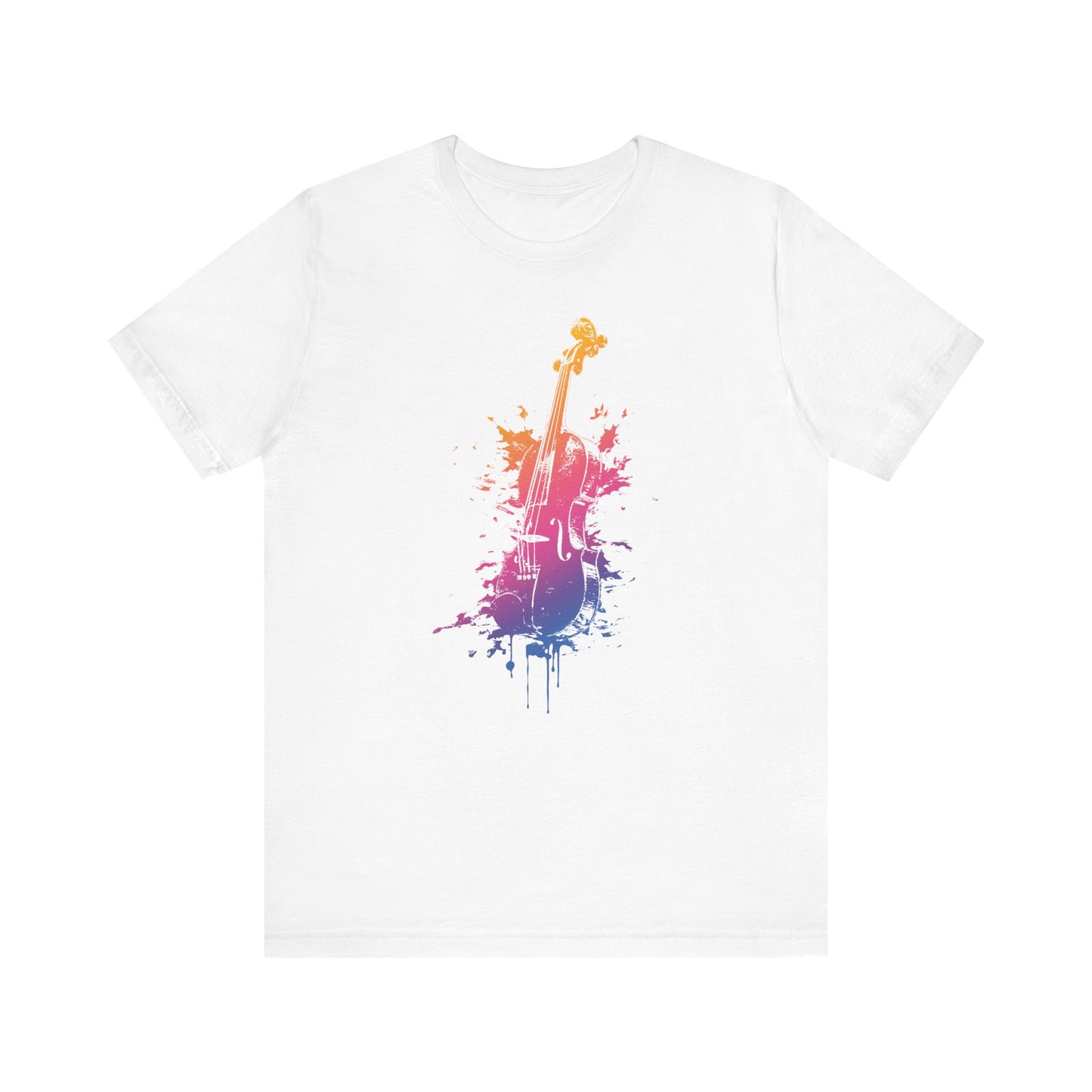 Colorful Violin Splash T-Shirt — Watercolor Musician Tee for Violinists & Music Lovers