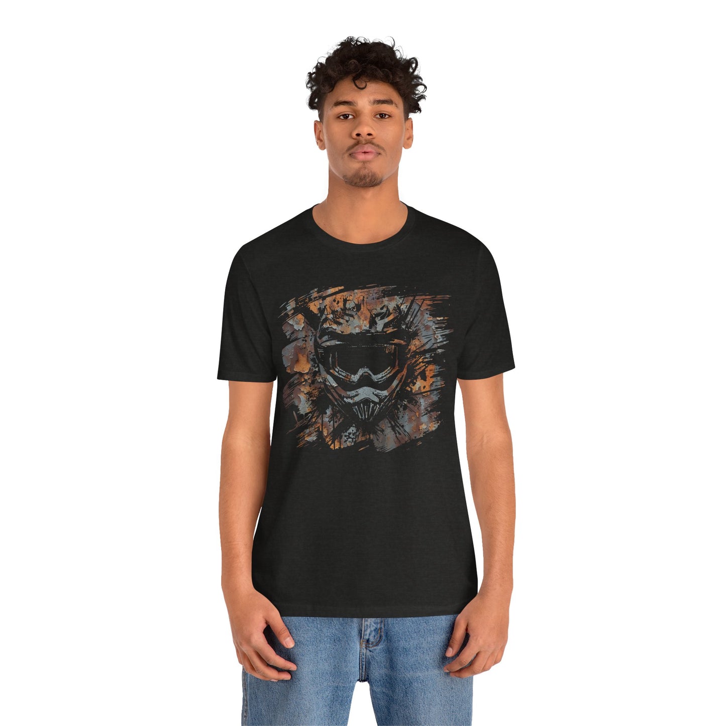 Motorcross Helmet T-Shirt — Distressed Brushstroke Animal Graphic Tee