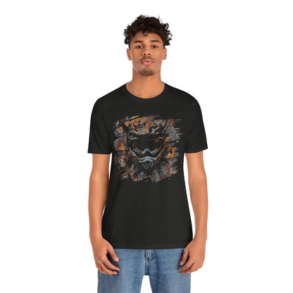 Motorcross Helmet T-Shirt — Distressed Brushstroke Animal Graphic Tee