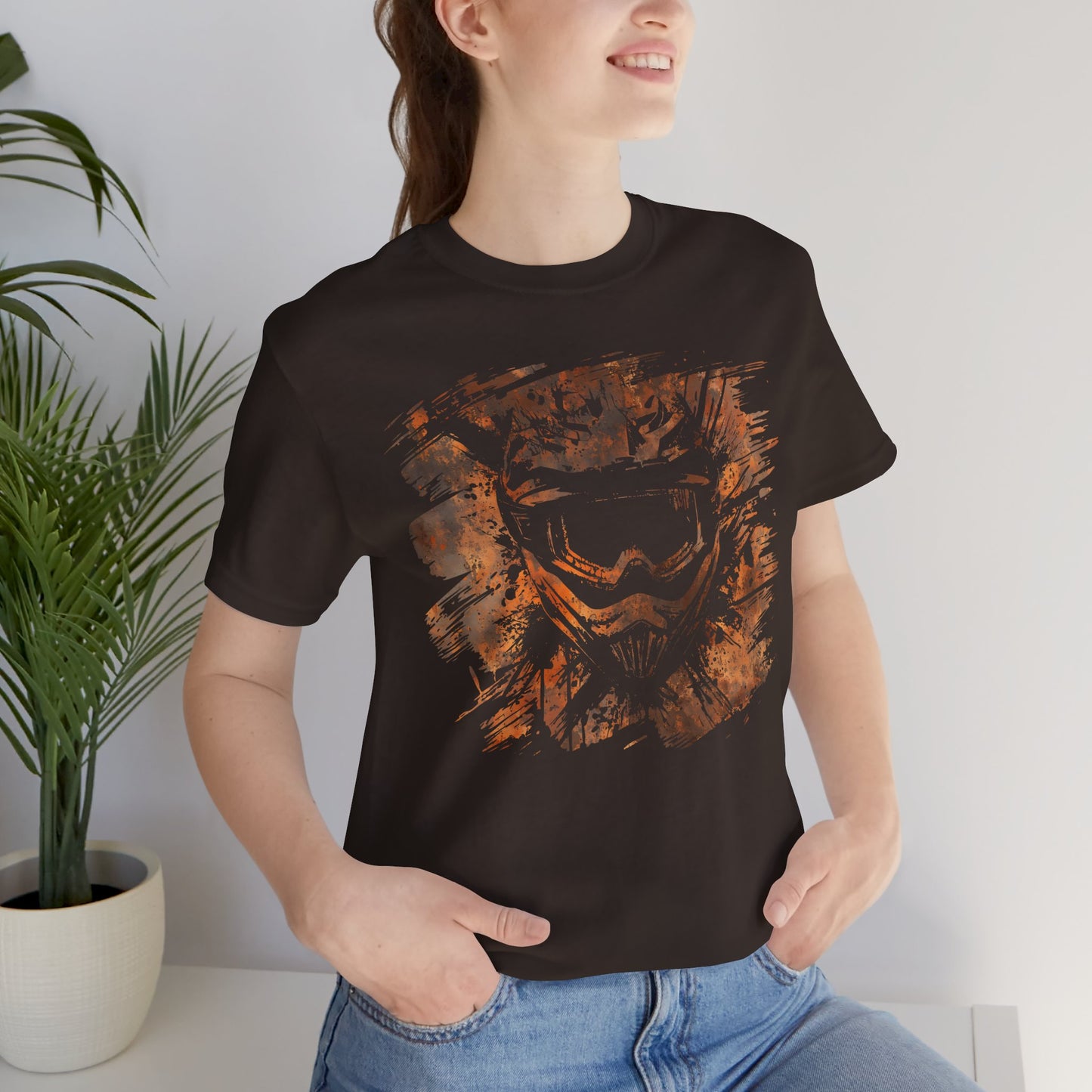 Motorcross Helmet T-Shirt — Distressed Brushstroke Animal Graphic Tee