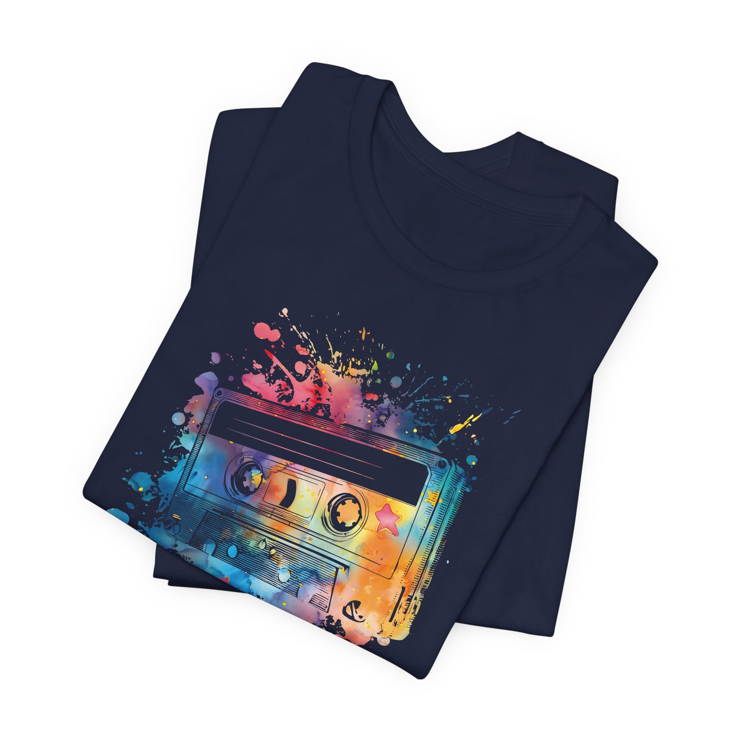 Retro Watercolor Cassette Tape T-Shirt — Vintage Music Tee