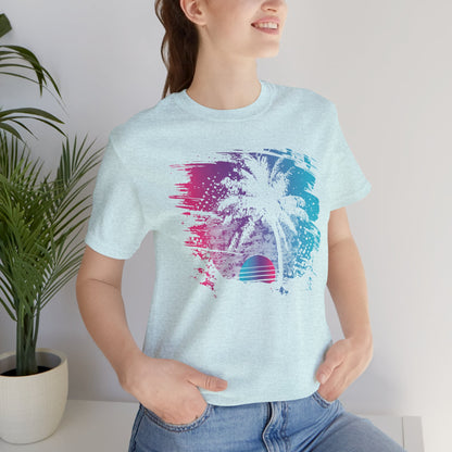 Retro Palm Sunset Tee — Vintage Beach Palm Tree T-Shirt