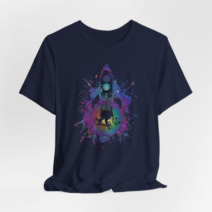 Rocket Ship T-Shirt — Colorful Space Launch Graphic Tee