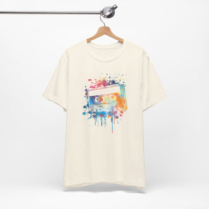 Retro Watercolor Cassette Tape T-Shirt — Vintage Music Tee