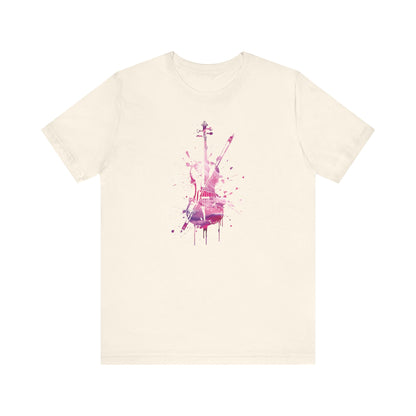 T-Shirt — Pink Watercolor Violin/Cello Graphic Tee