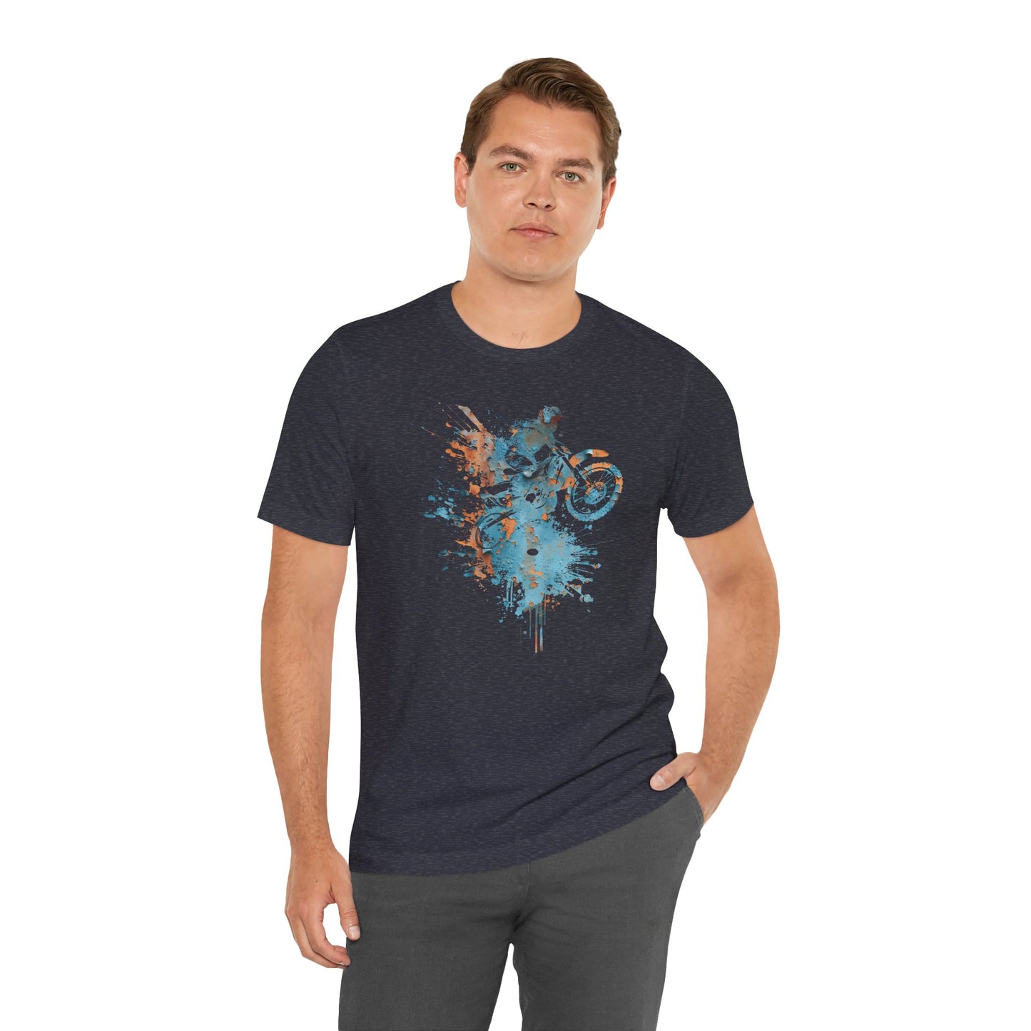 Motocross Splash Graphic Tee — Dirt Bike Rider Art T-Shirt