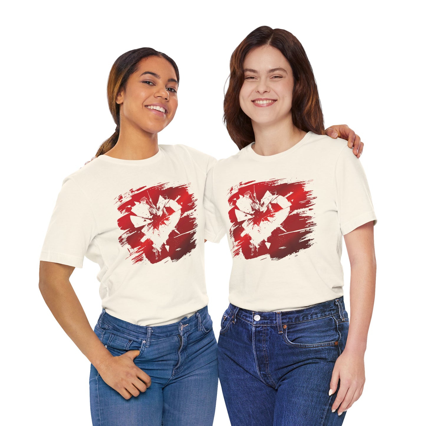 Broken Heart Brushstroke Tee — Distressed Red Heart Graphic Shirt
