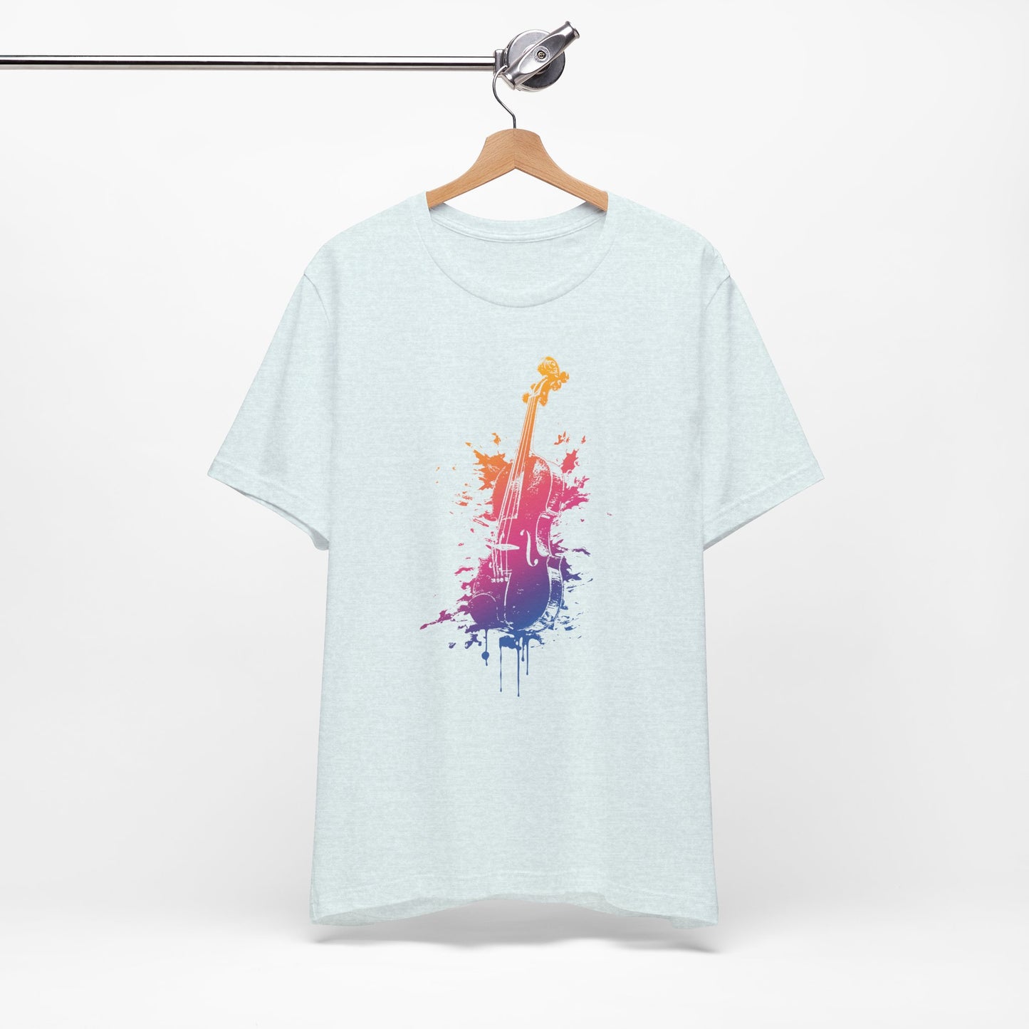 Colorful Violin Splash T-Shirt — Watercolor Musician Tee for Violinists & Music Lovers