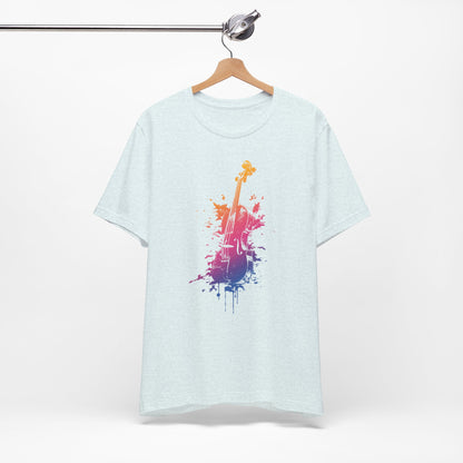 Colorful Violin Splash T-Shirt — Watercolor Musician Tee for Violinists & Music Lovers