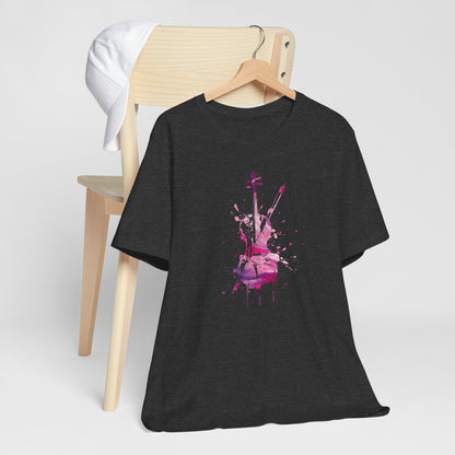 T-Shirt — Pink Watercolor Violin/Cello Graphic Tee