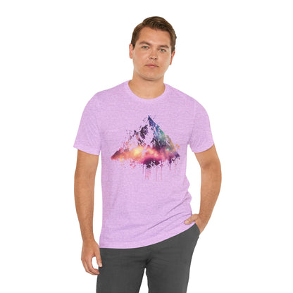 Space Mountain Watercolor Tee — Colorful Drip Peak Graphic T-Shirt