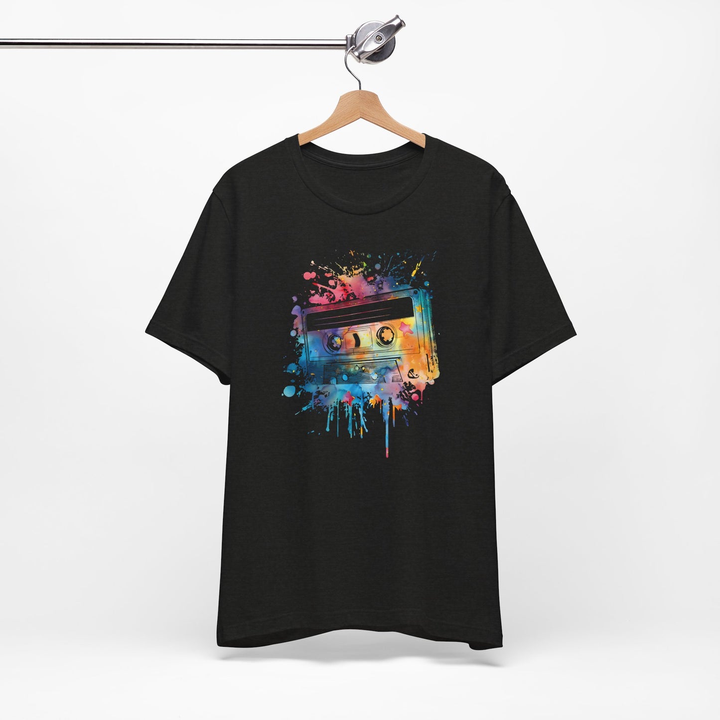 Retro Watercolor Cassette Tape T-Shirt — Vintage Music Tee