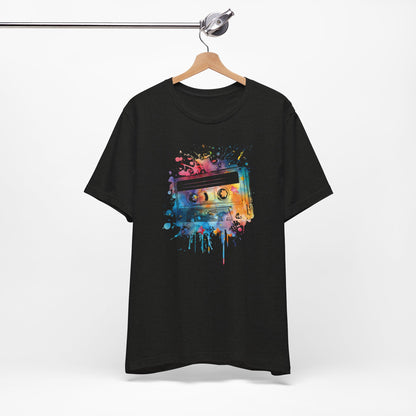 Retro Watercolor Cassette Tape T-Shirt — Vintage Music Tee