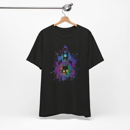 Rocket Ship T-Shirt — Colorful Space Launch Graphic Tee