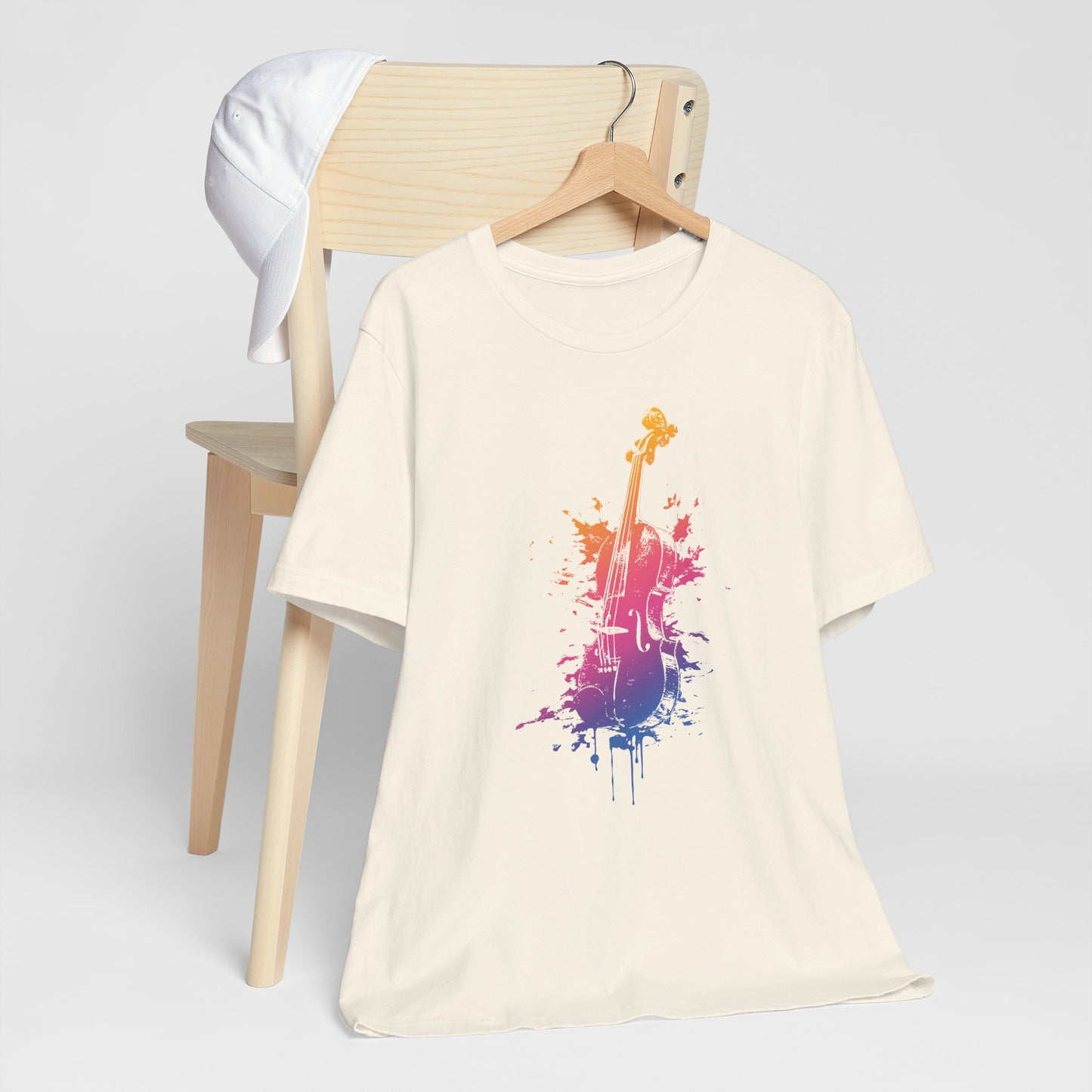 Colorful Violin Splash T-Shirt — Watercolor Musician Tee for Violinists & Music Lovers