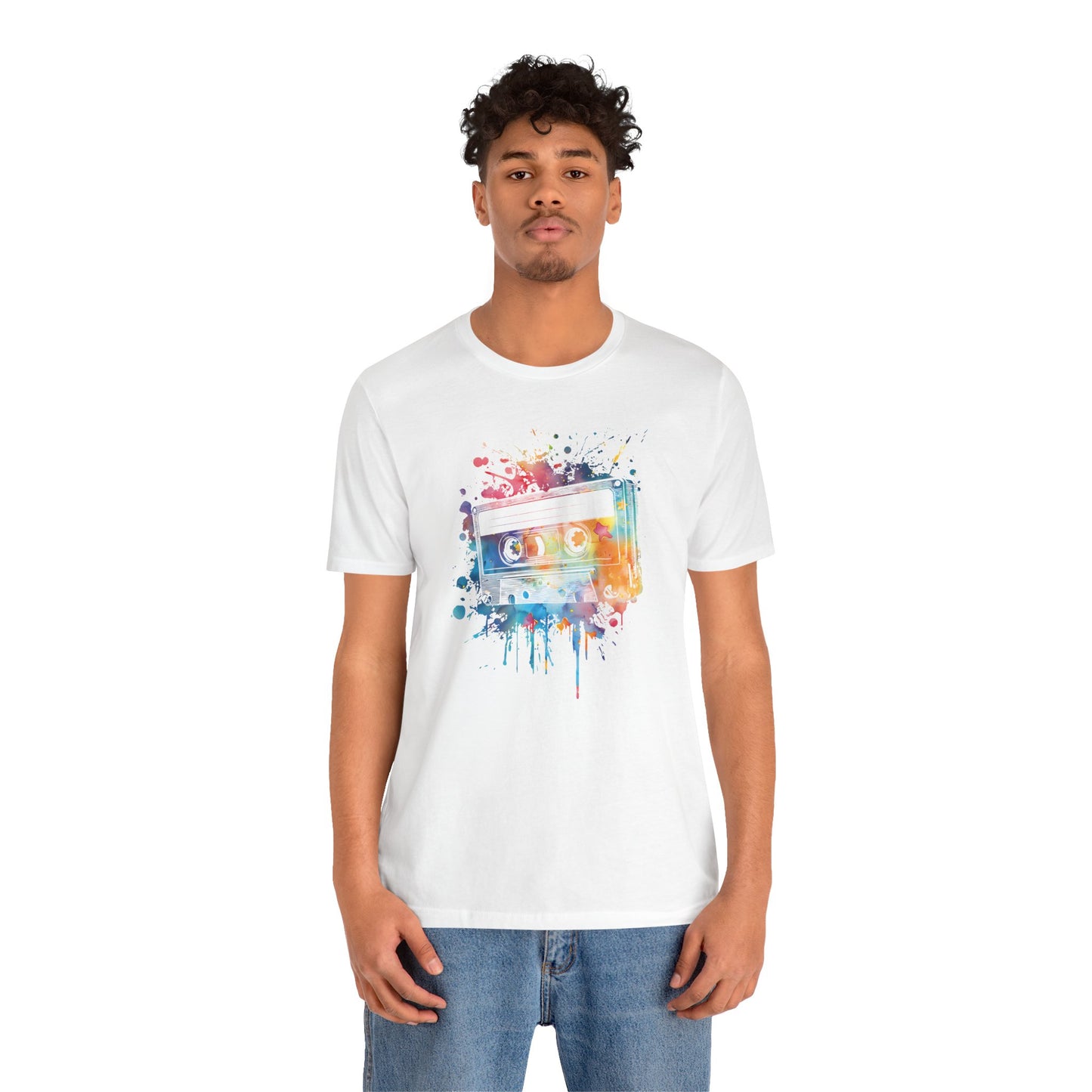 Retro Watercolor Cassette Tape T-Shirt — Vintage Music Tee