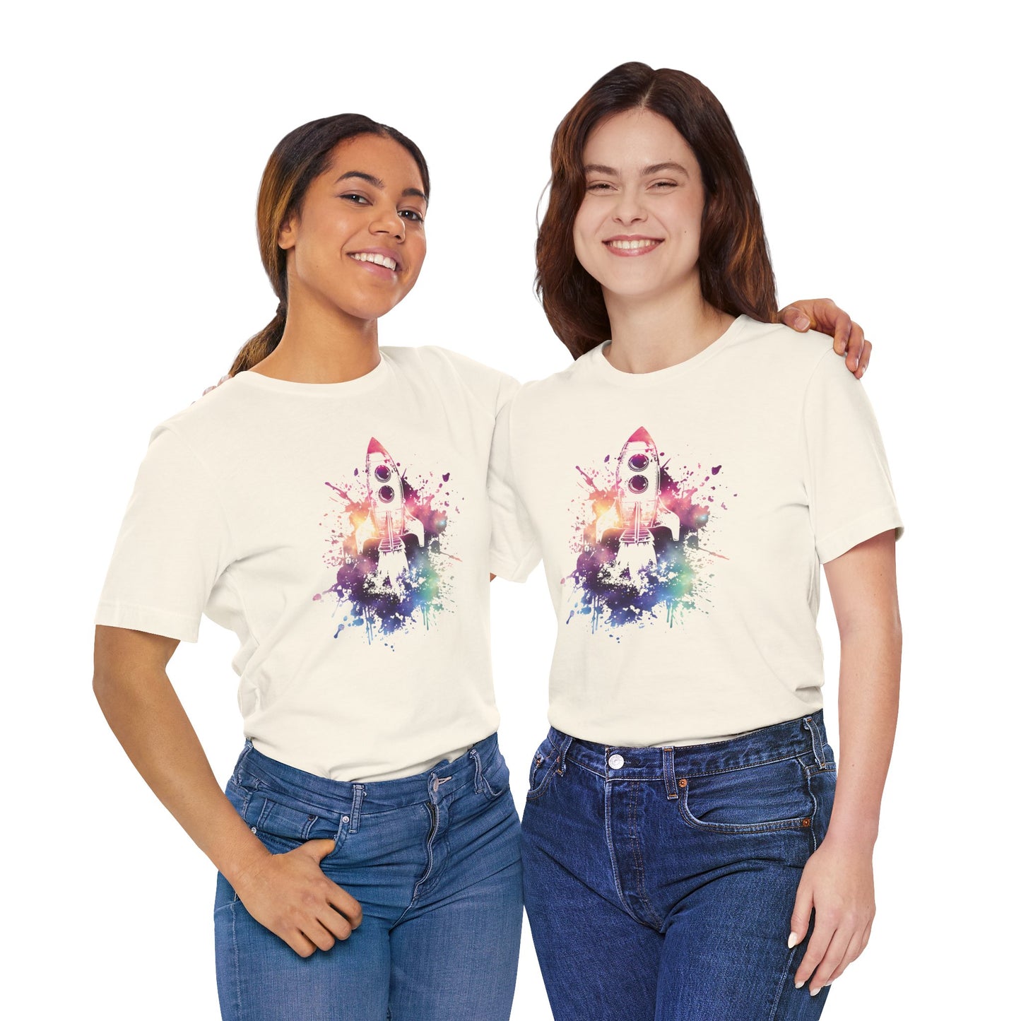 Rocket Ship T-Shirt — Colorful Space Launch Graphic Tee