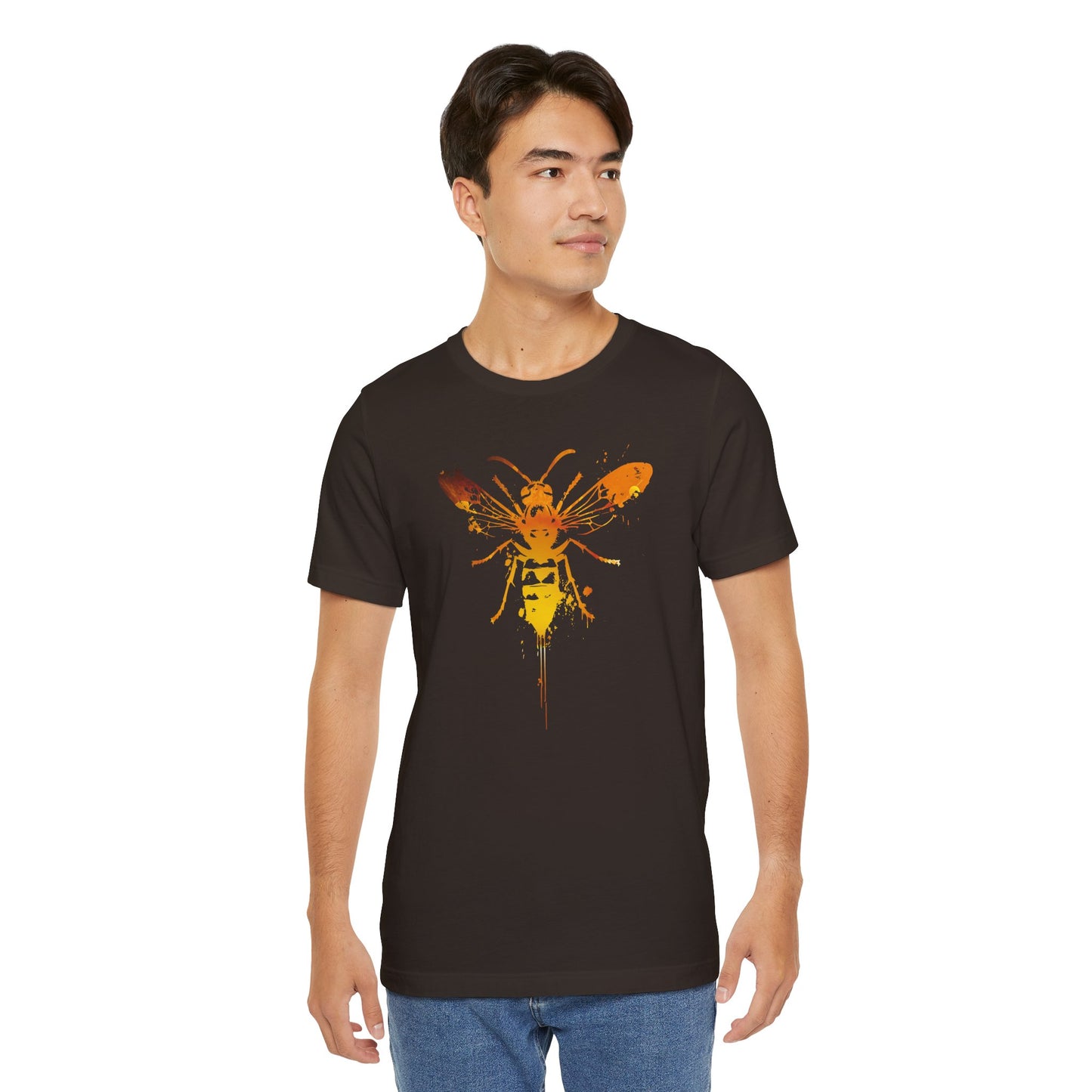 Sting Like a Bee Graphic Tee — Orange Watercolor Bee Shirt