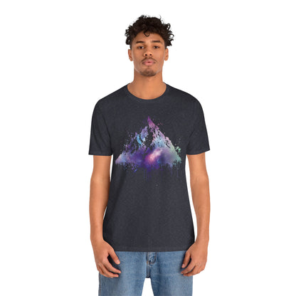Space Mountain Watercolor Tee — Colorful Drip Peak Graphic T-Shirt