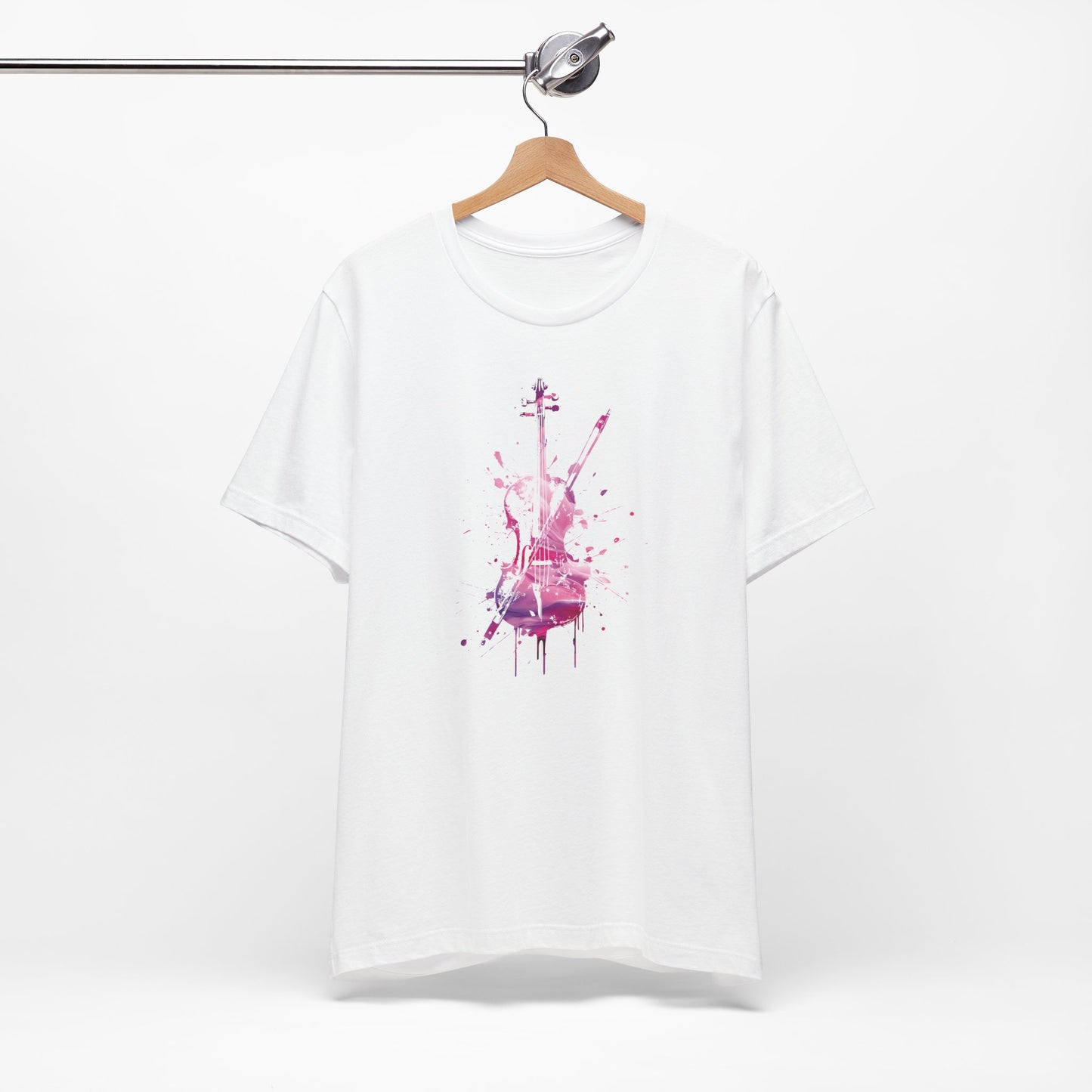 T-Shirt — Pink Watercolor Violin/Cello Graphic Tee