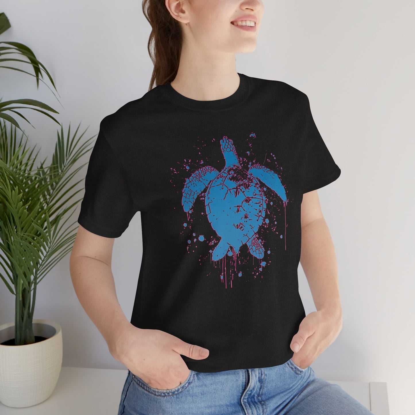 Blue Neon Sea Turtle T-Shirt — Ocean Beach Beachwear Tee