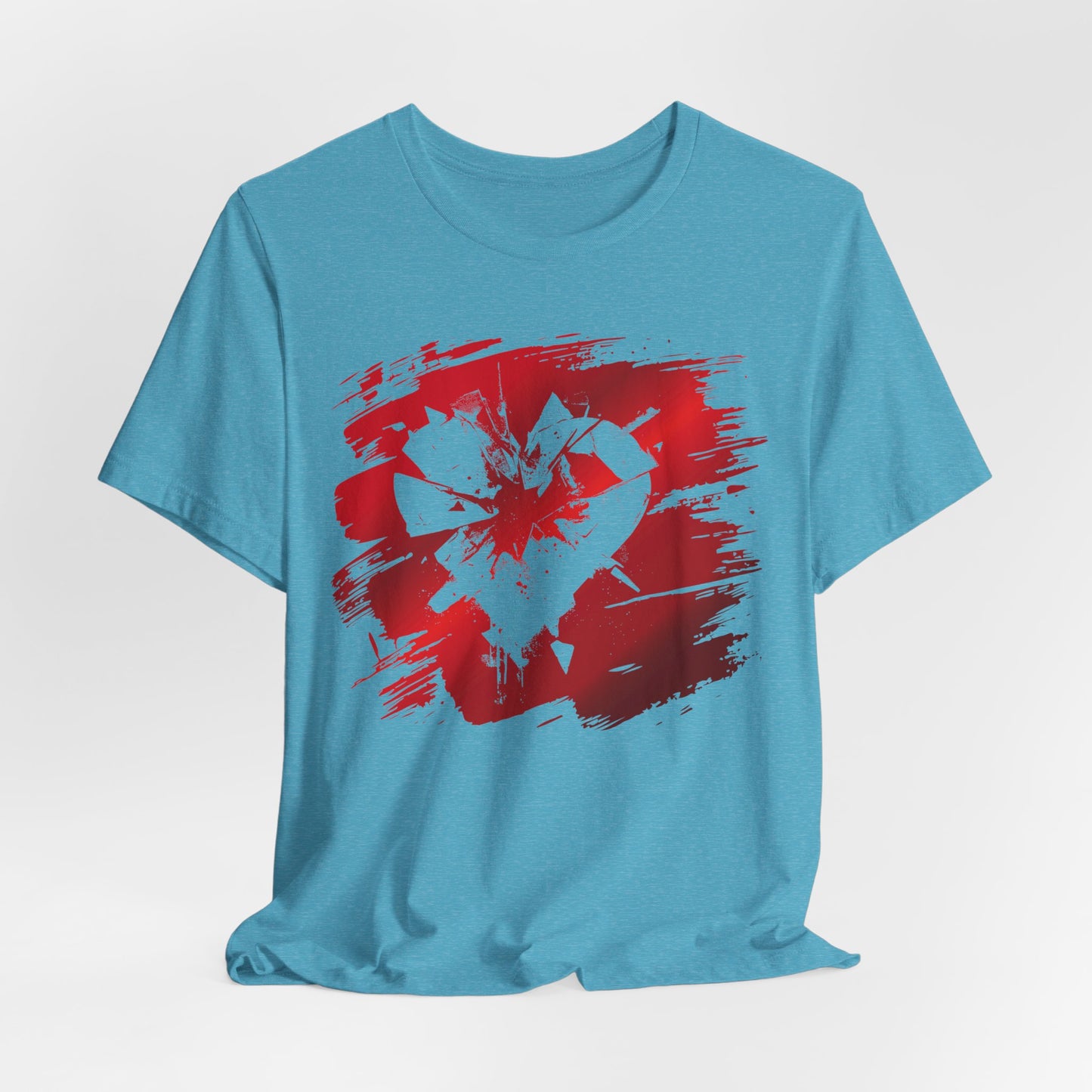 Broken Heart Brushstroke Tee — Distressed Red Heart Graphic Shirt