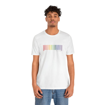 Rainbow Barcode T-Shirt — Minimal Pride Graphic Tee