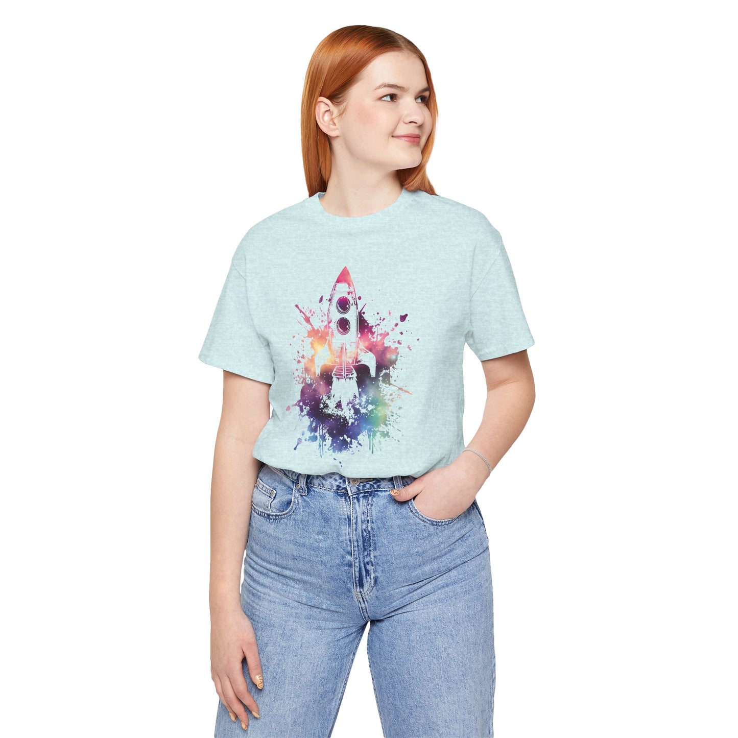Rocket Ship T-Shirt — Colorful Space Launch Graphic Tee