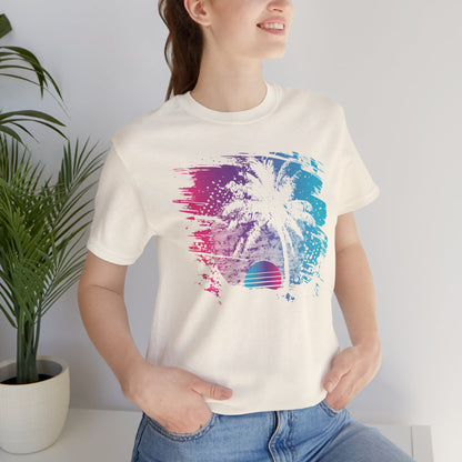 Retro Palm Sunset Tee — Vintage Beach Palm Tree T-Shirt