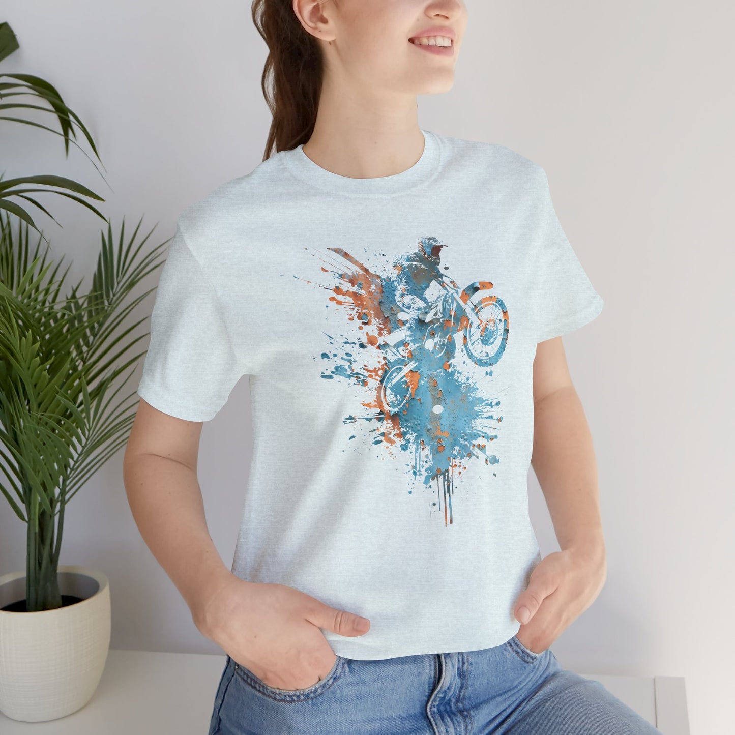 Motocross Splash Graphic Tee — Dirt Bike Rider Art T-Shirt