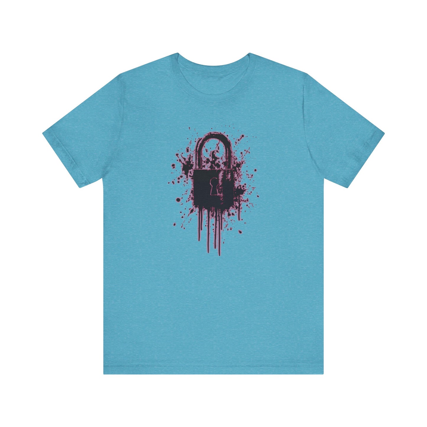Locked Up Graphic Tee — Dark Splatter Lock Design