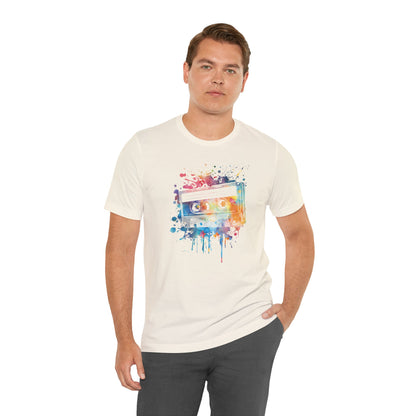 Retro Watercolor Cassette Tape T-Shirt — Vintage Music Tee