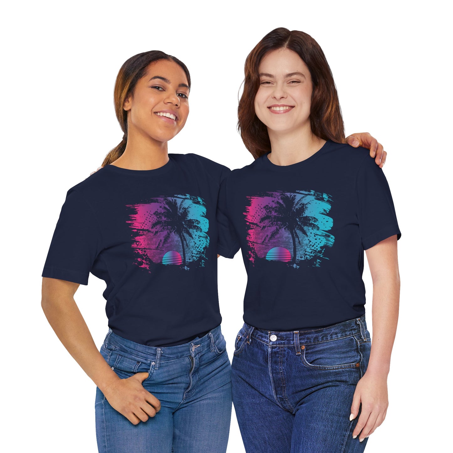 Retro Palm Sunset Tee — Vintage Beach Palm Tree T-Shirt