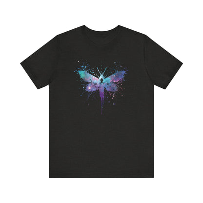 Galaxy Moth Graphic Tee - Watercolor Splatter Butterfly T-Shirt