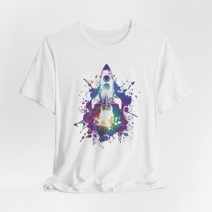 Rocket Ship T-Shirt — Colorful Space Launch Graphic Tee