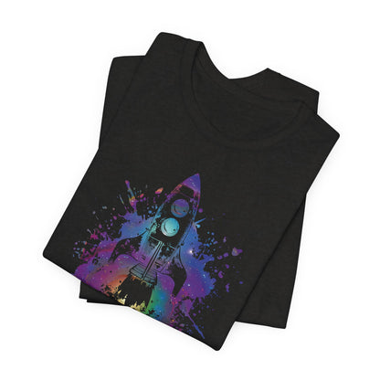 Rocket Ship T-Shirt — Colorful Space Launch Graphic Tee