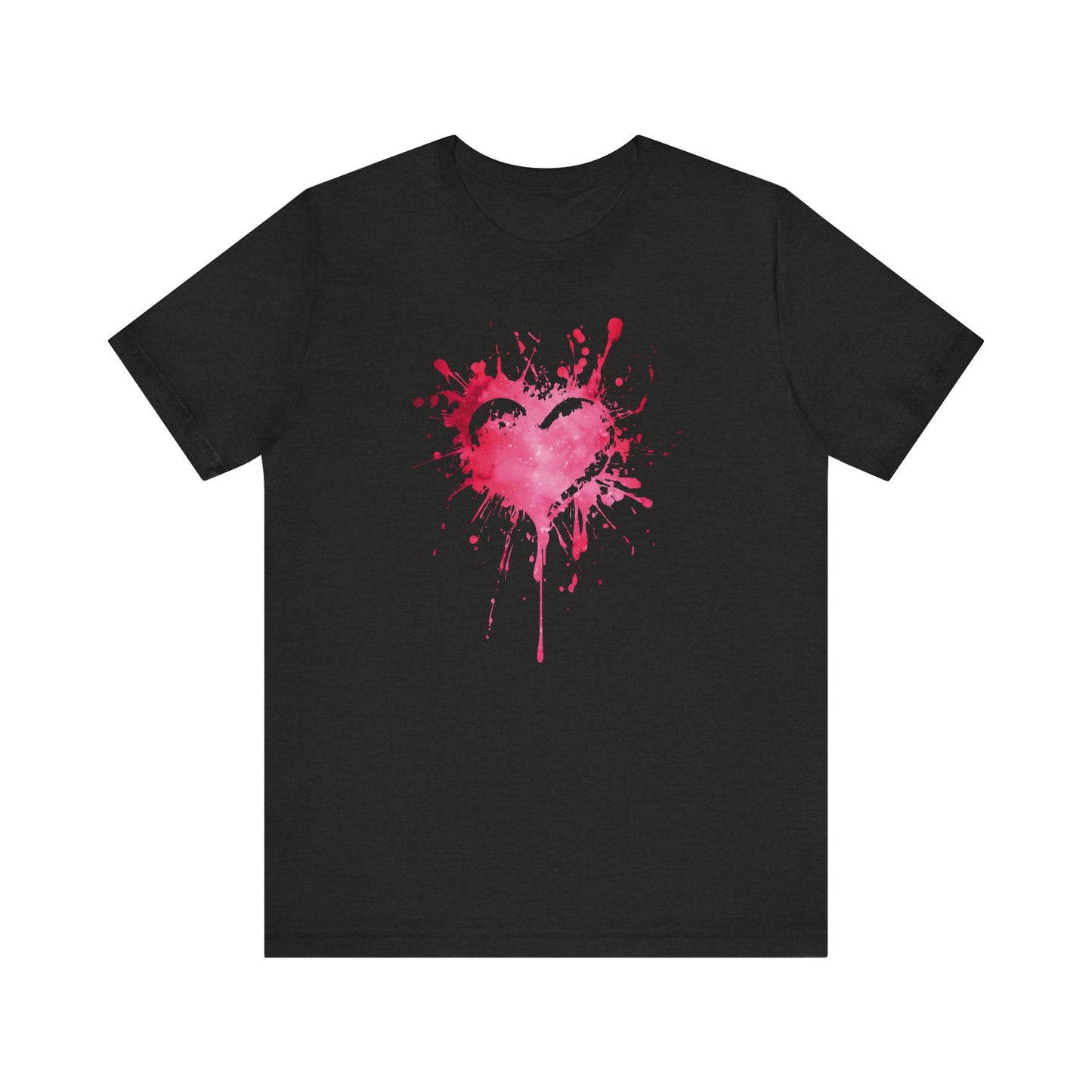 Heart Paint Splash T‑Shirt — Watercolor Pink Heart Graphic Tee