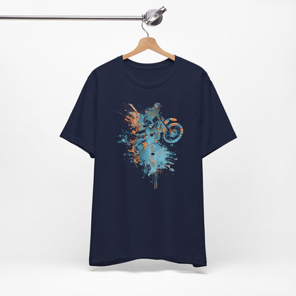 Motocross Splash Graphic Tee — Dirt Bike Rider Art T-Shirt
