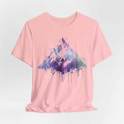 Space Mountain Watercolor Tee — Colorful Drip Peak Graphic T-Shirt