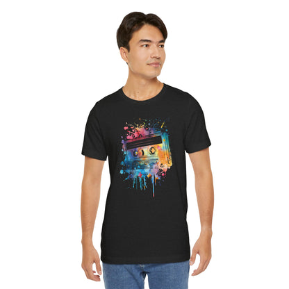 Retro Watercolor Cassette Tape T-Shirt — Vintage Music Tee