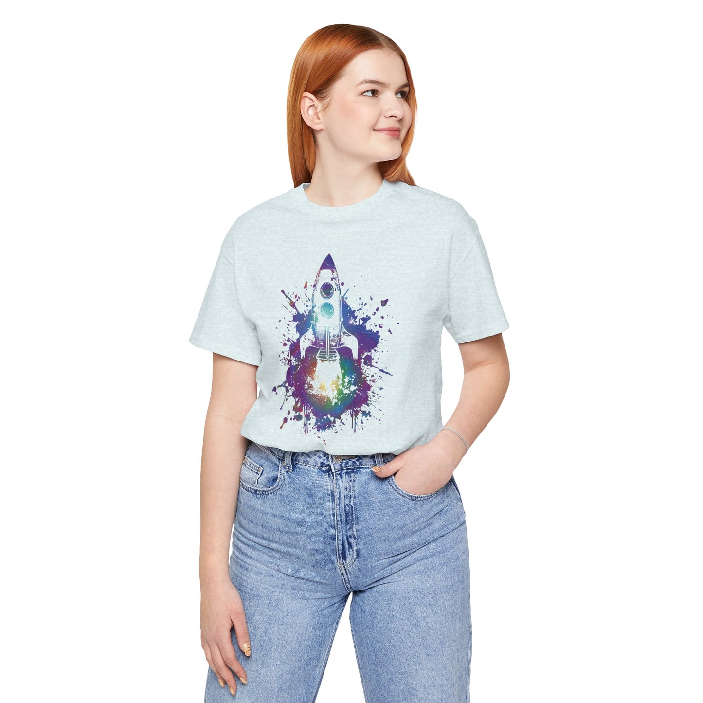 Rocket Ship T-Shirt — Colorful Space Launch Graphic Tee