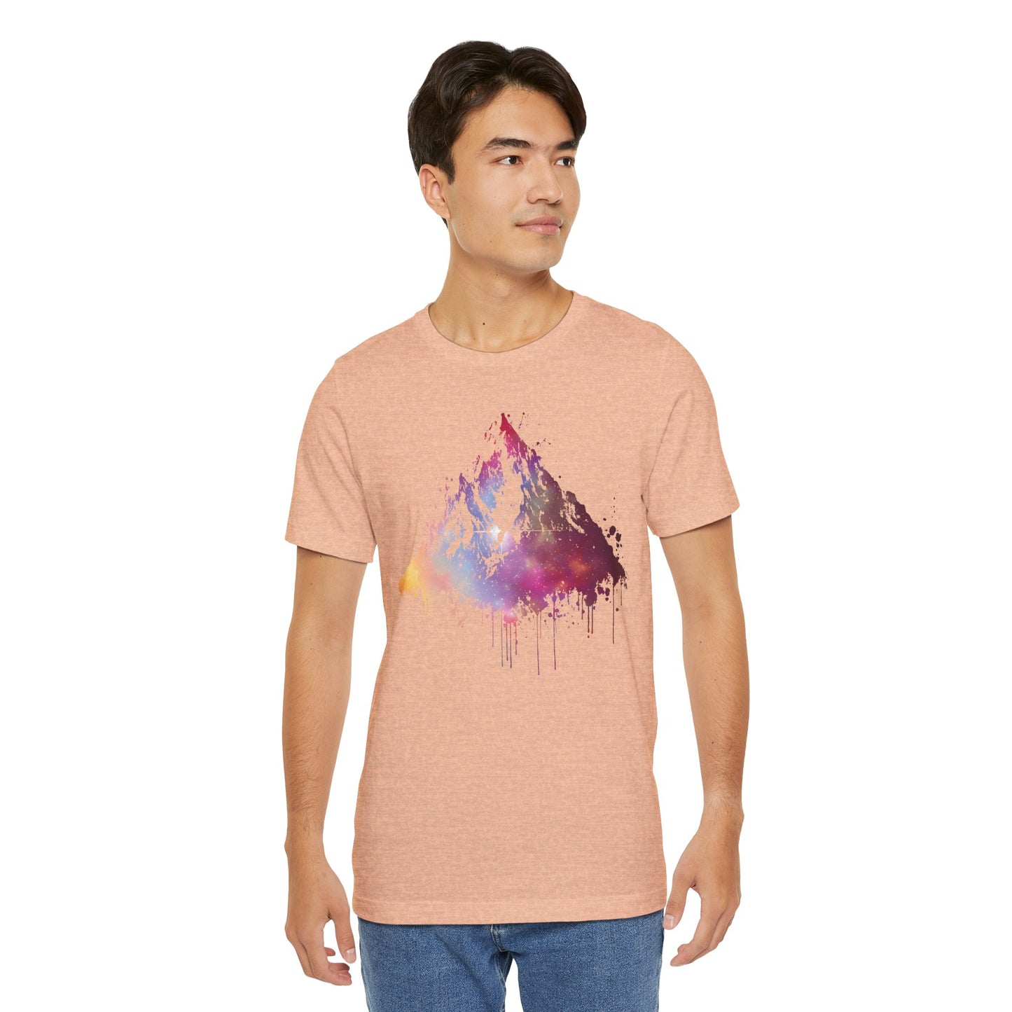 Space Mountain Watercolor Tee — Colorful Drip Peak Graphic T-Shirt