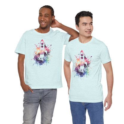 Rocket Ship T-Shirt — Colorful Space Launch Graphic Tee